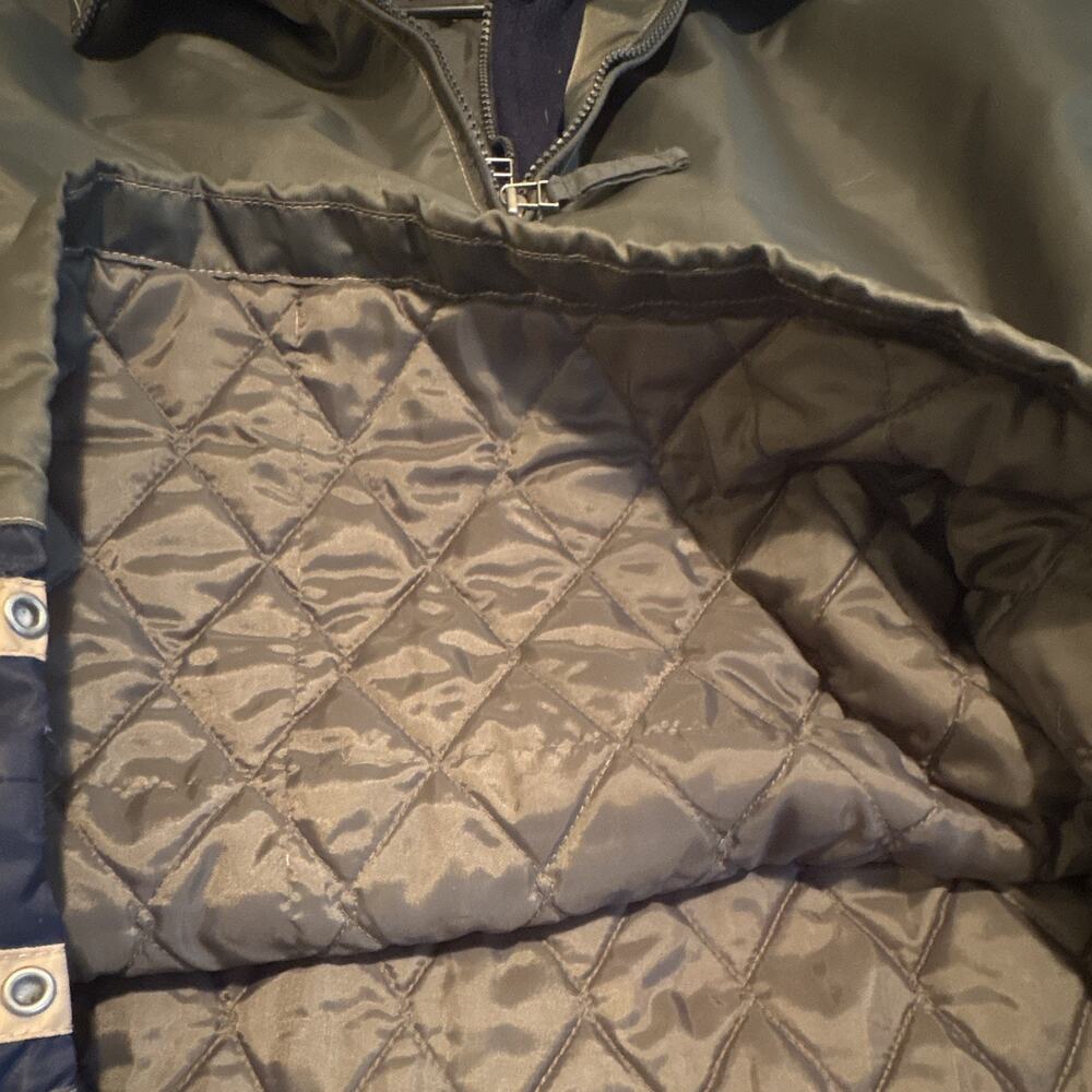 Aéropostale Men's L Green/Blue Nylon Zip Jacket Lined Stand-Up Collar Short - Picture 4 of 5